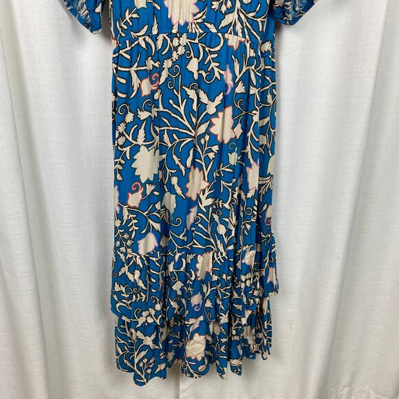 Knox Rose Blue Floral Paisley Wrap Midi Dress Sz.L NWT - Picture 13 of 15